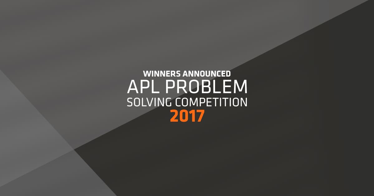 Winner Announced APL Problem Solving Competition 2017